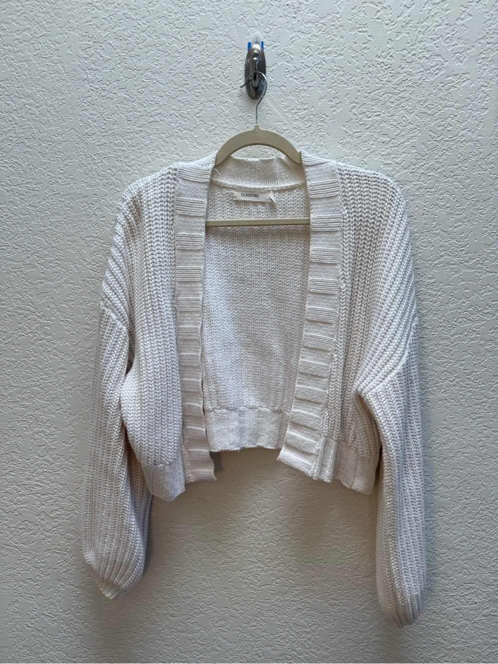 Glassons Cream Chunky Cropped Open-Front Cardigan
